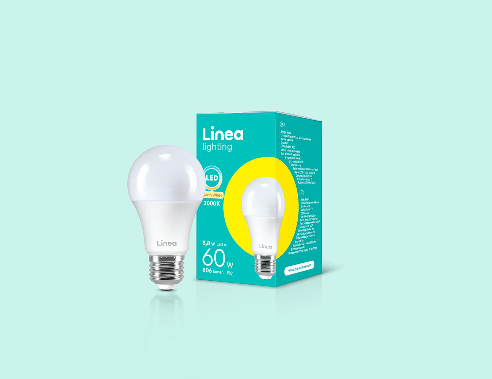 Selected image for LINEA LED sijalica 8,8W(60W) A60 806Lm E27 3000K