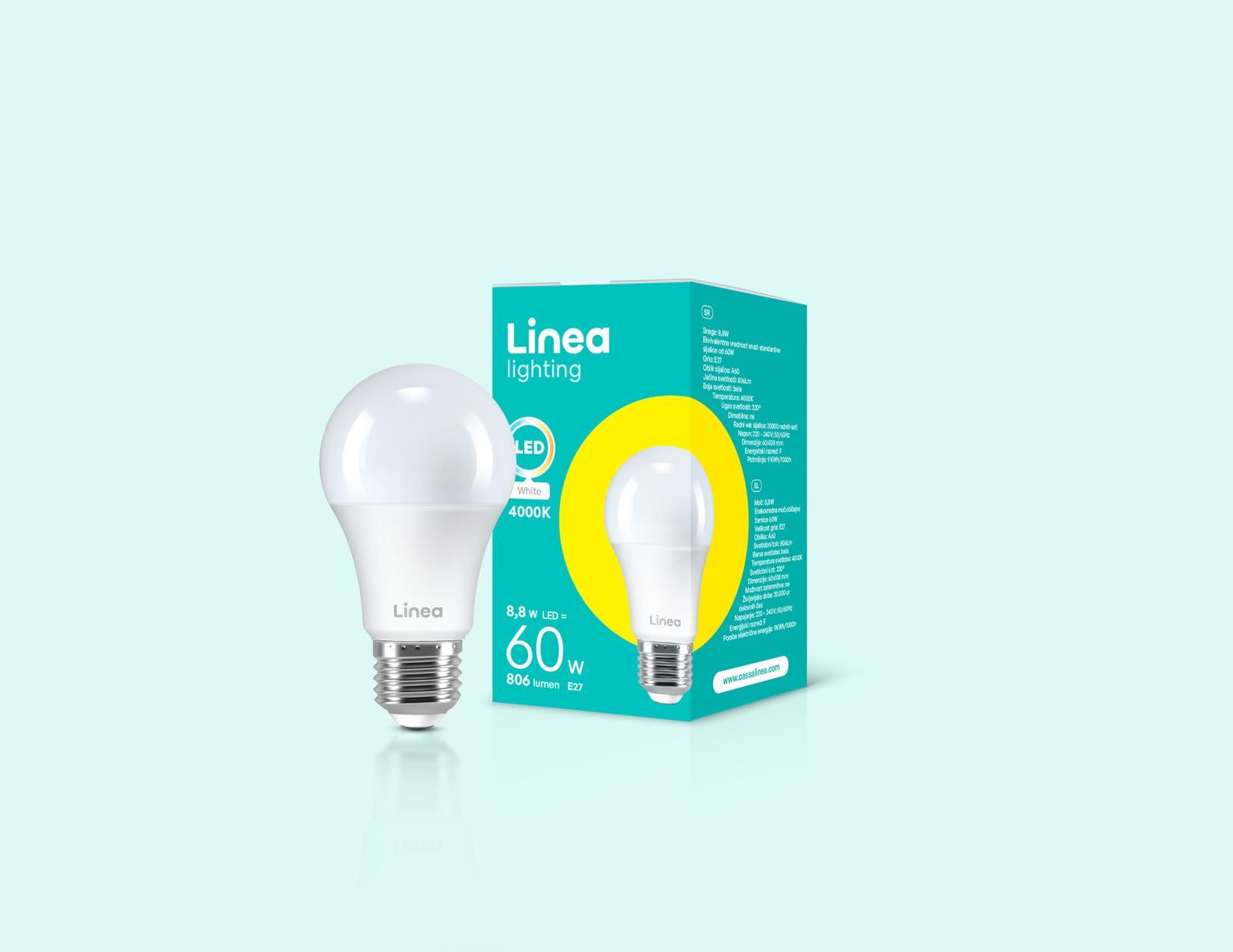 Selected image for LINEA LED sijalica 8,8W(60W) A60 806Lm E27 4000K