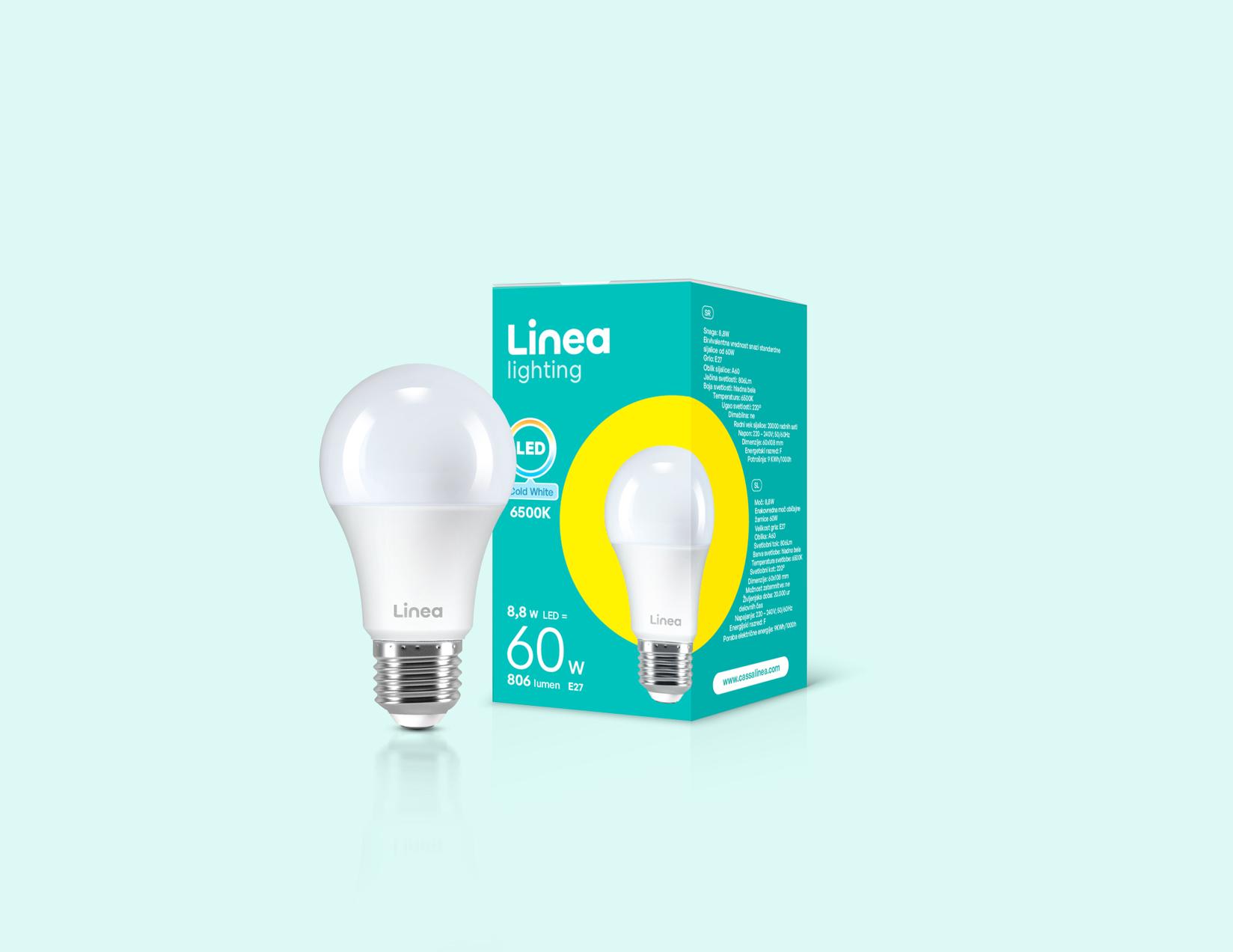 Selected image for LINEA LED sijalica 8,8W(60W) A60 806Lm E27 6500K