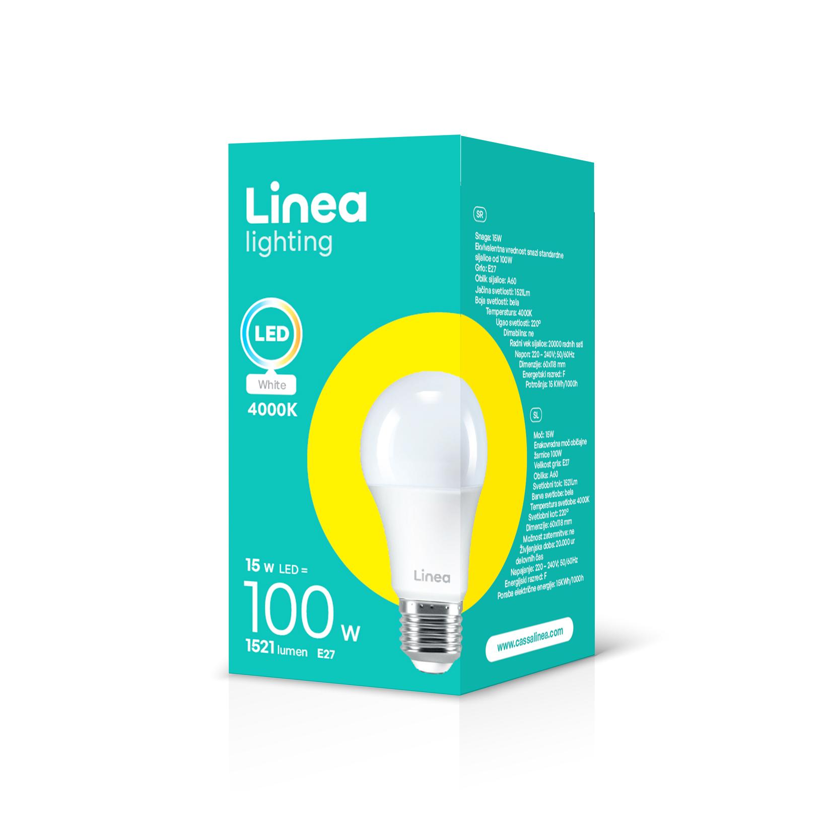 Selected image for LINEA LED sijalica 15W(100W) A60 1521Lm E27 4000K