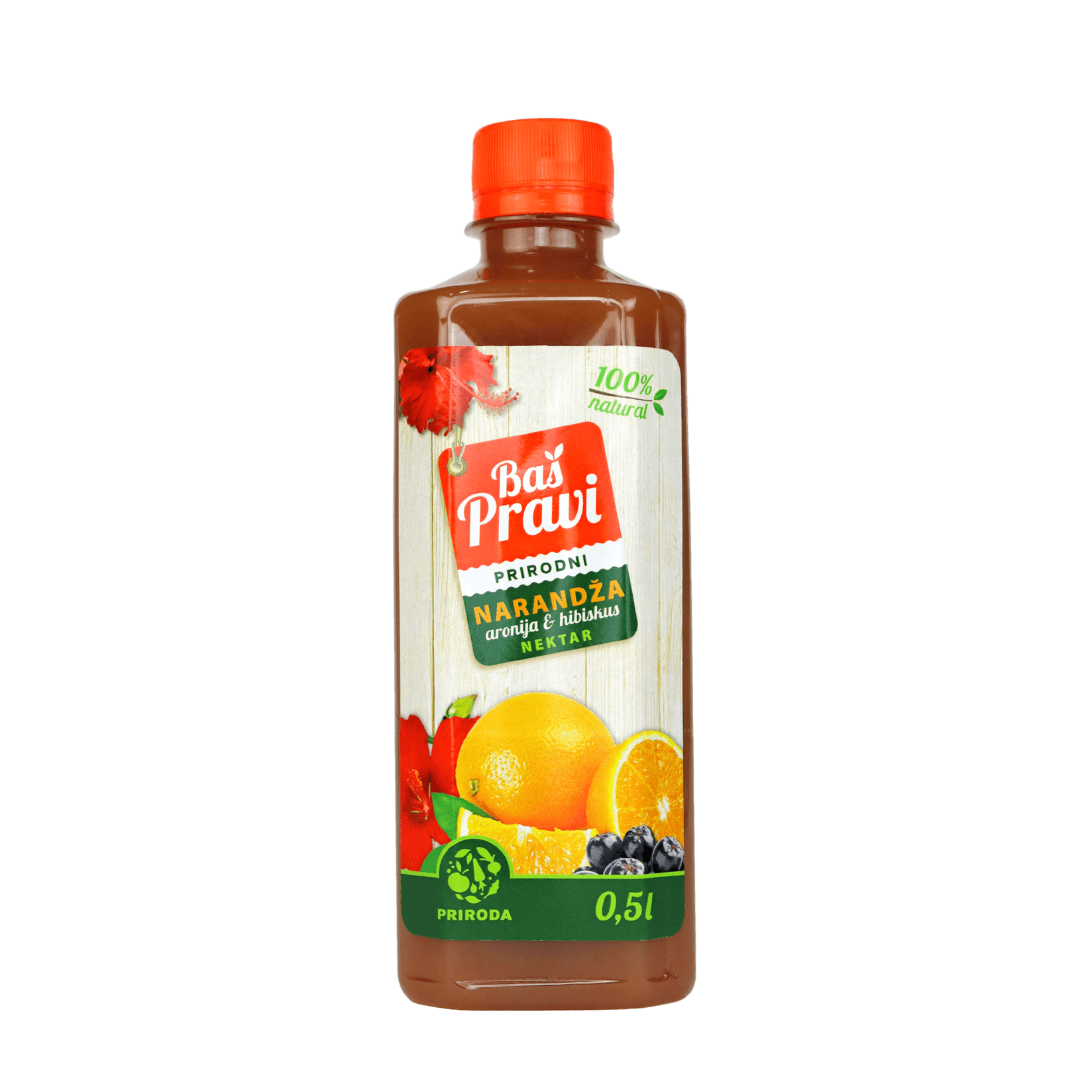 BAŠ PRAVI Ceđeni sok narandža,hibiskus i aronija 0.5 l