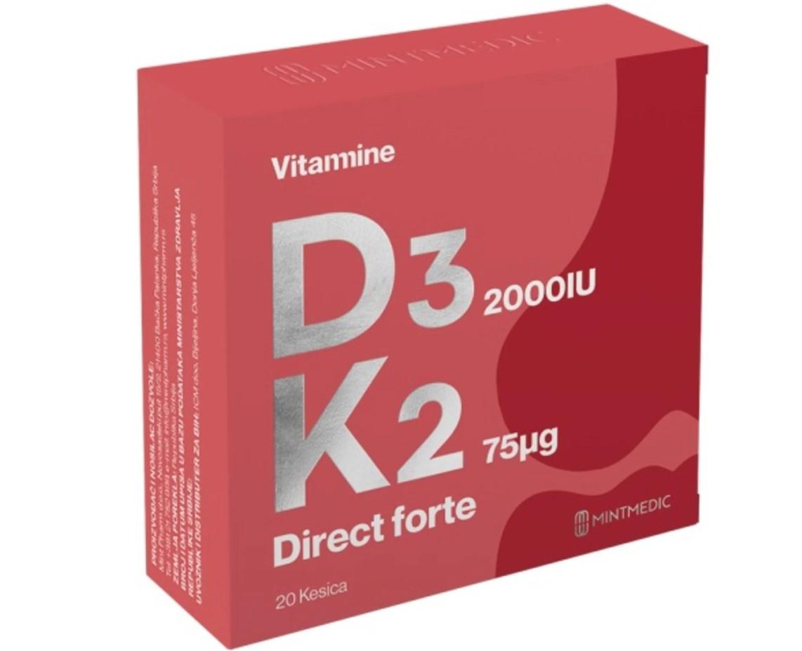 MINTMEDIC Vitamin D3K2 Forte 2000 IU Direct 20/1