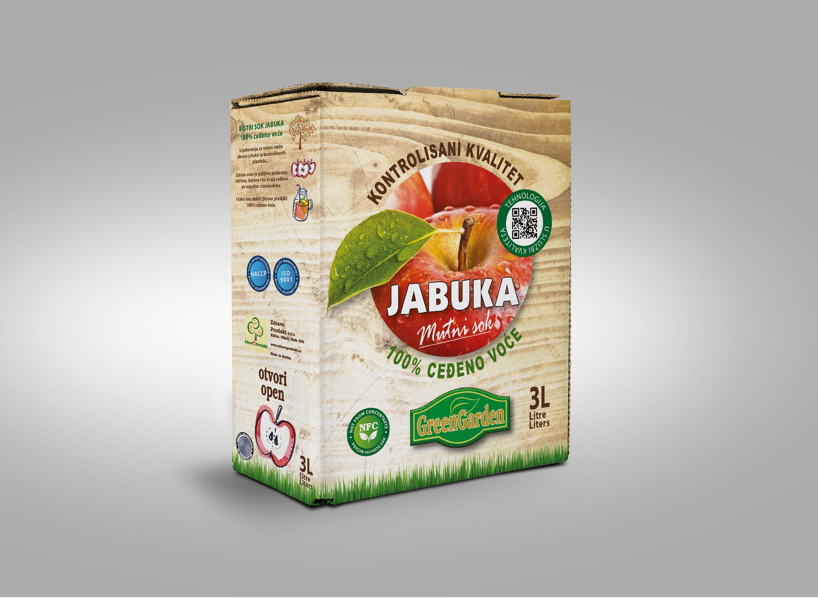 GREEN GARDEN Matični sok Jabuka 100%, BAG IN BOX, 3l