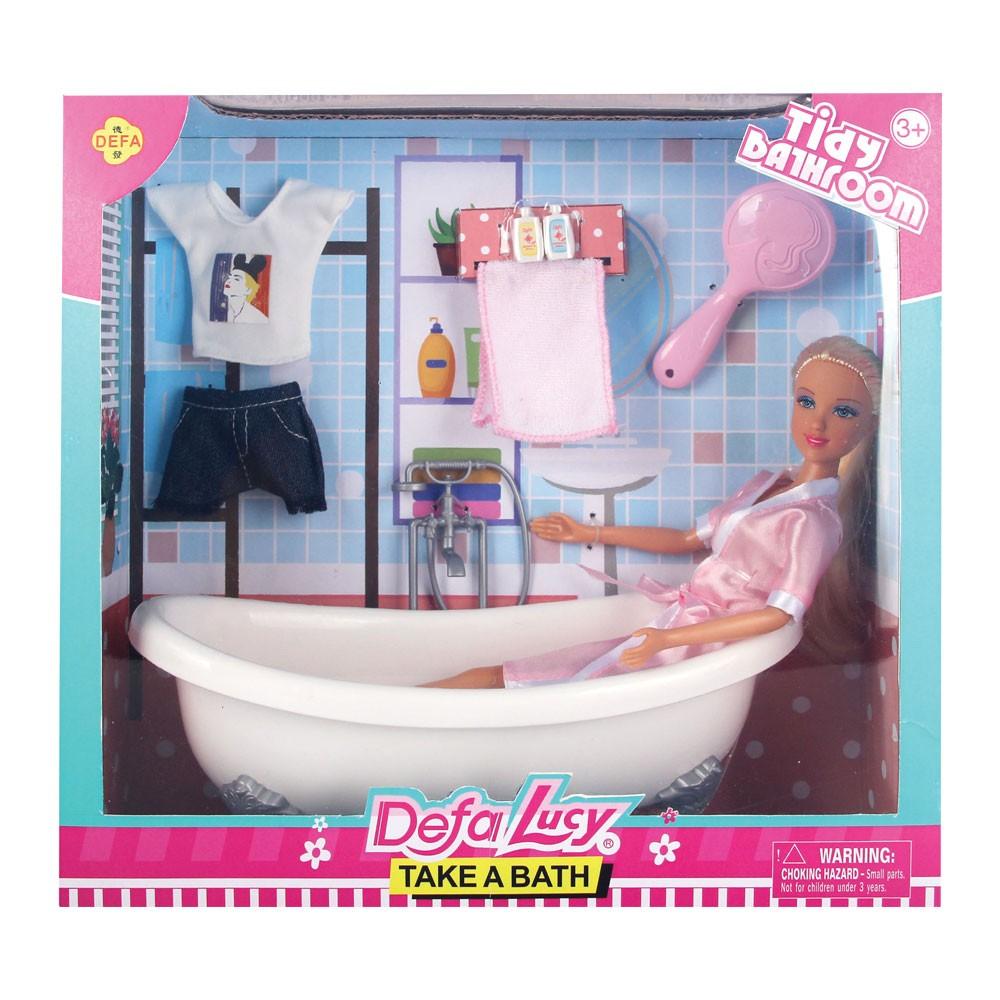DEFA LUCY Lutka u kupatilu belo-roze