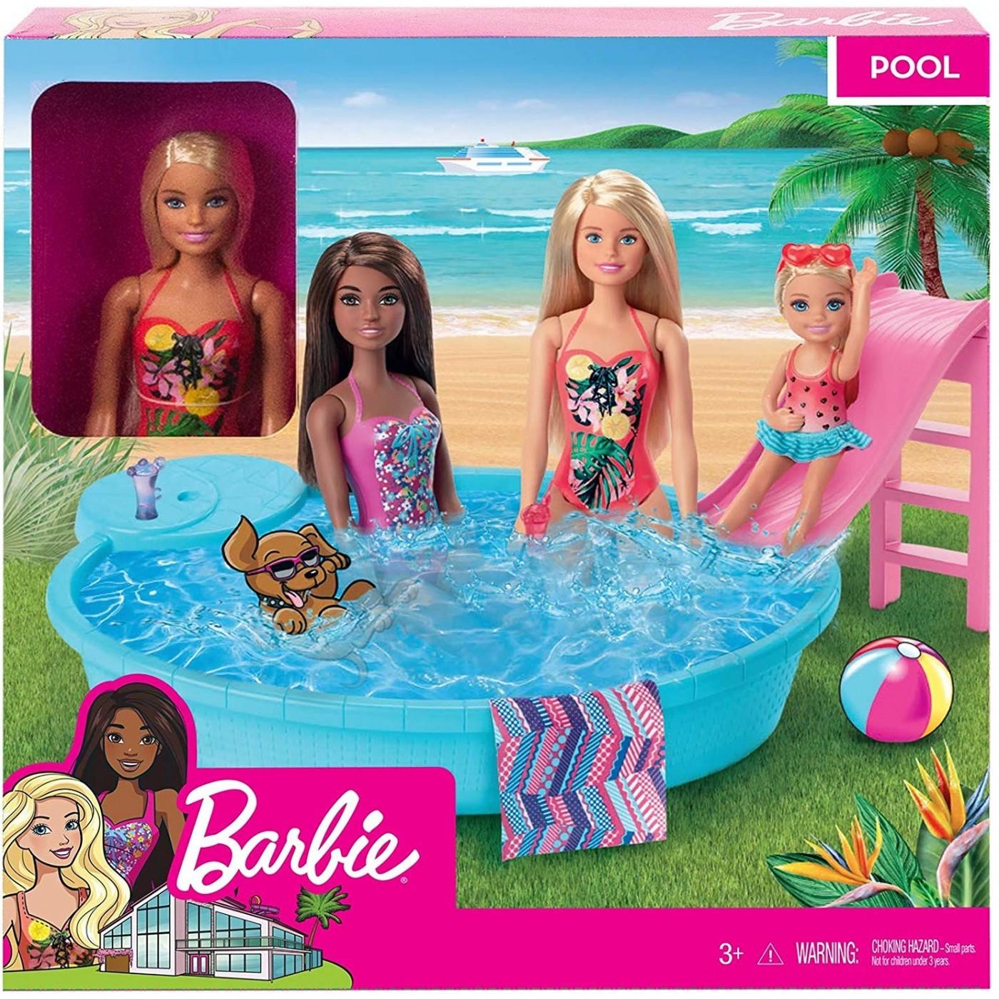 MATTEL Set Barbie lutka sa bazenom