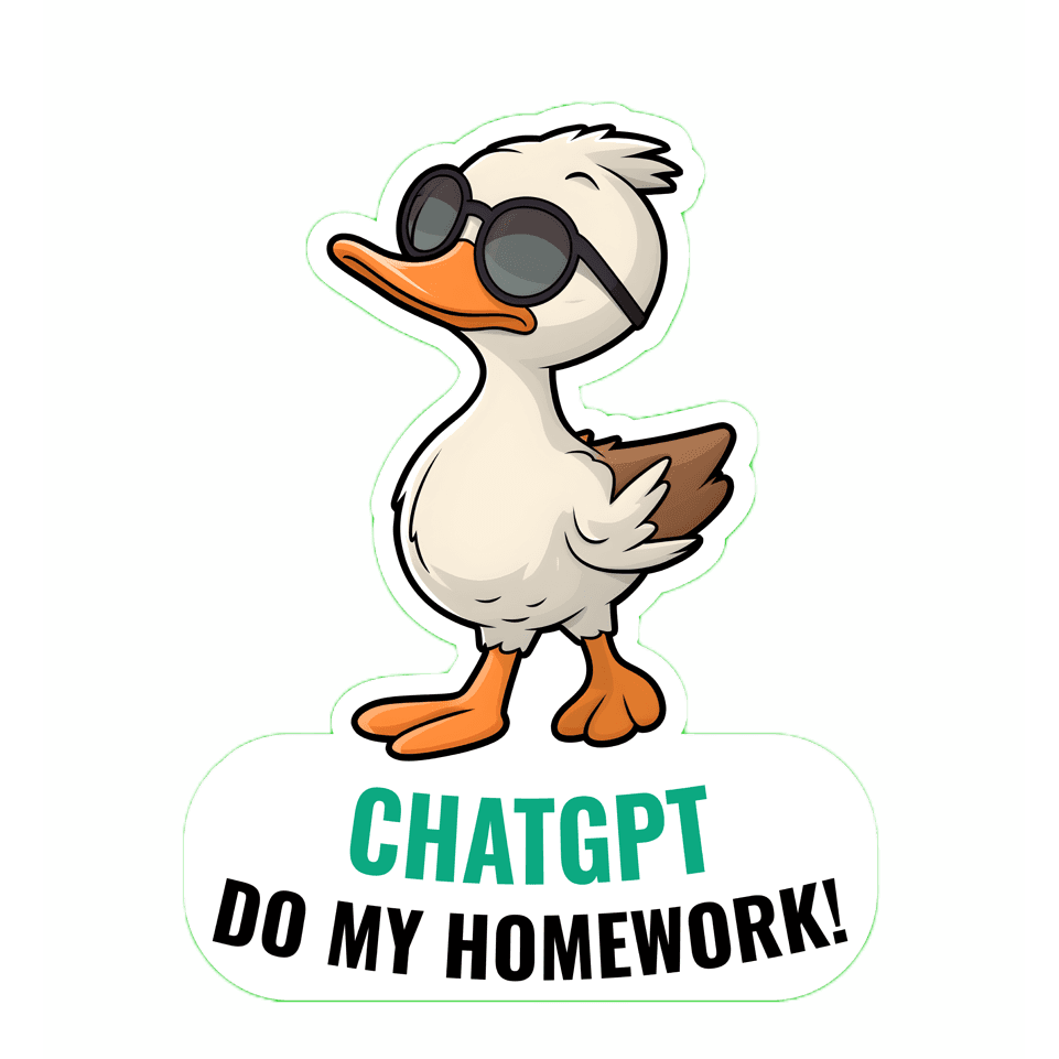 AI_MERGEART Nalepnica sa kul patkom "ChatGPT do my homework"