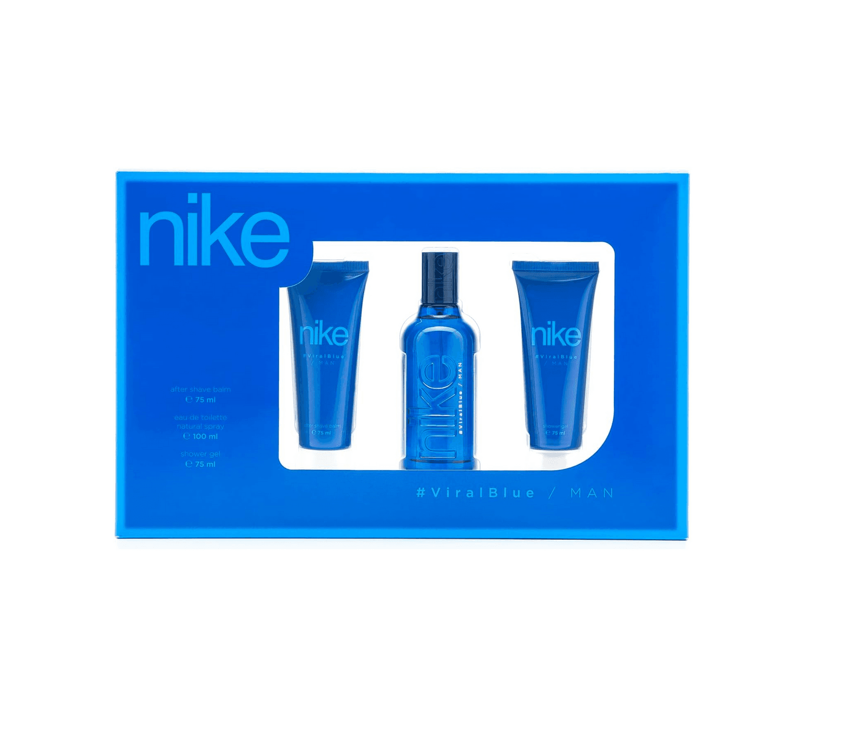NIKE PERFUMES Set Muška toaletna voda Viral Blue 100 ml + gel za tuširanje 75 ml + balzam posle brijanja 75 ml
