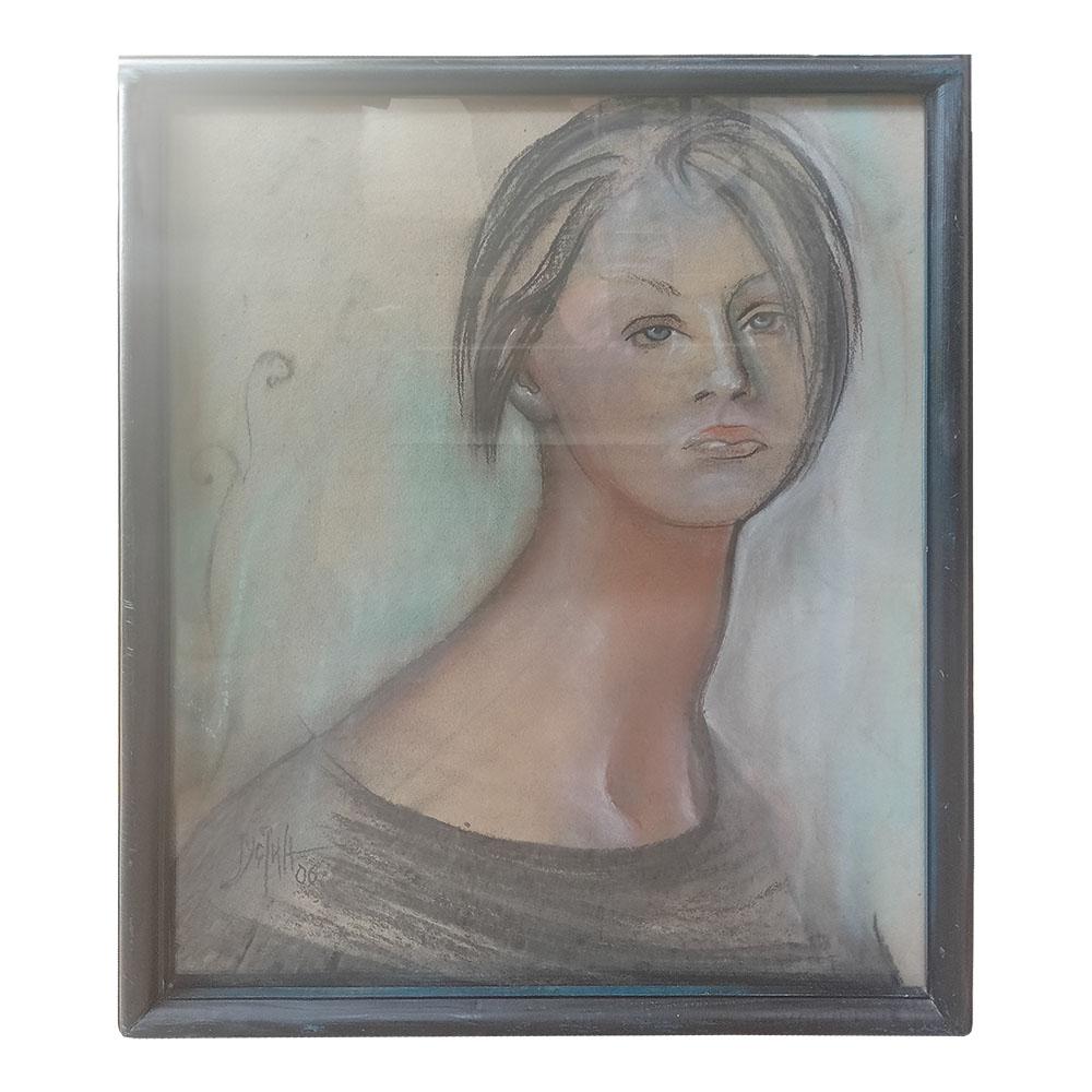 Devojka 5, Suvi pastel, 49x64 cm