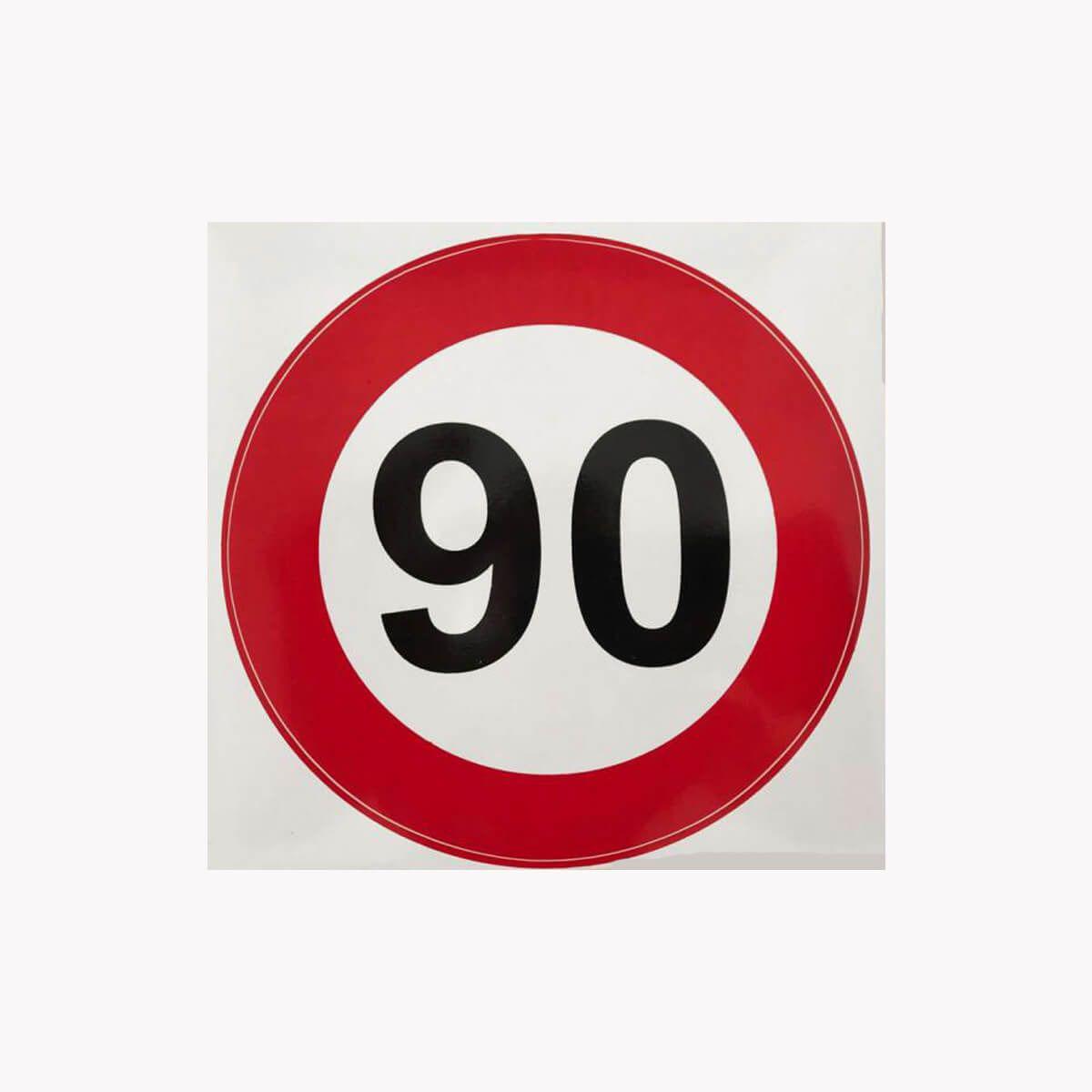 CAR 888 ACCESSORIES Nalepnica Ograničenja "90" velika crveno-bela