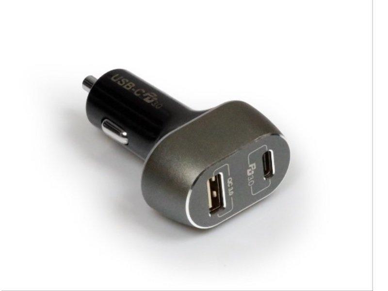 PORT DESIGN Auto punjač USB 3.0, USB- C, Crni