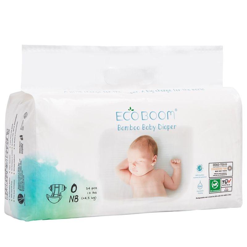 ECO BOOM Biorazgradive Jednokratne Pelene za bebe, Veličina NEWBORN, od 0-4.5kg, 34kom
