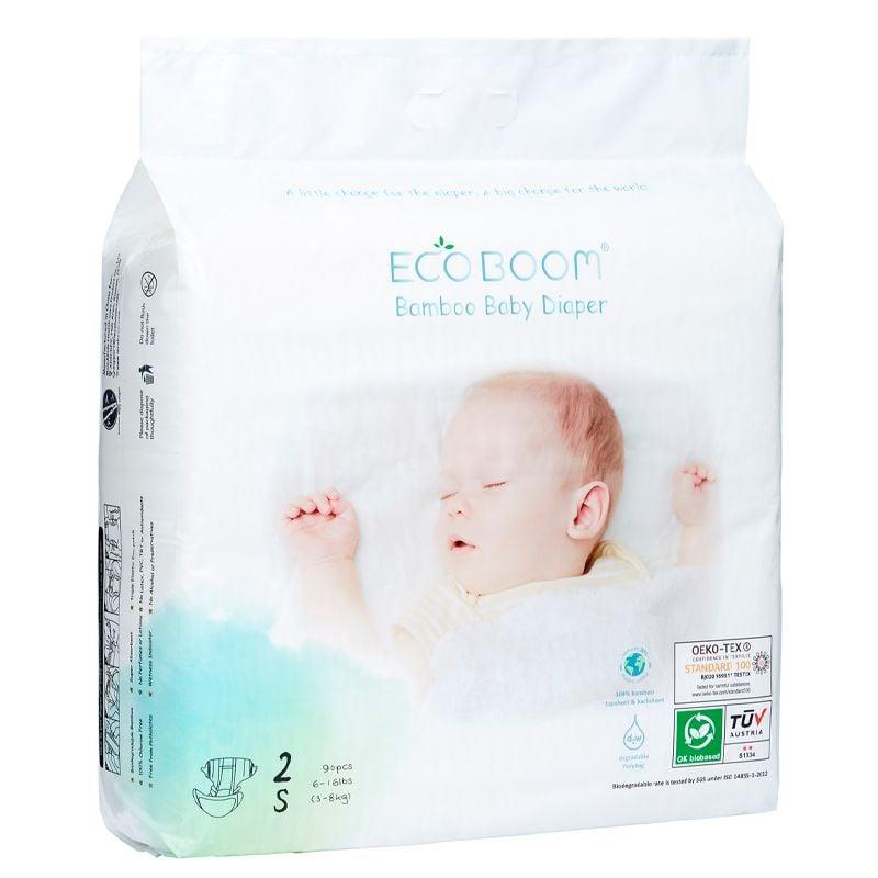 ECO BOOM Biorazgradive Jednokratne Pelene za bebe, Veličina S 2, od 3-8kg, 90kom