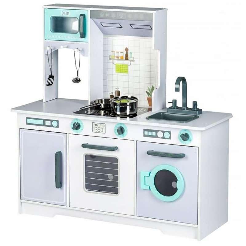 Selected image for ECO TOYS Drvena kuhinja XXL sa veš mašinom i kuhinjski dodaci