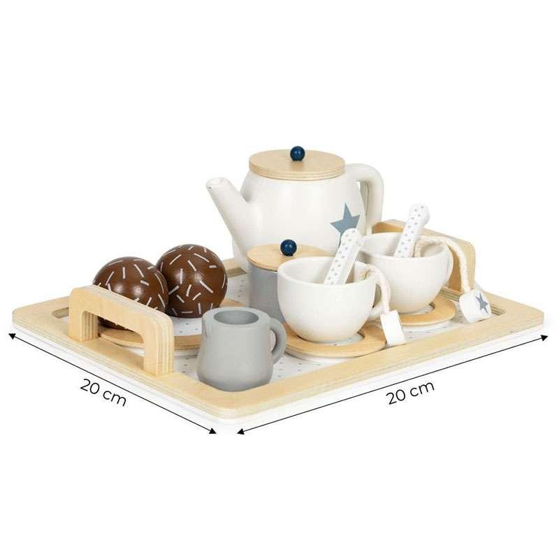 Selected image for ECO TOYS Igračka drveni čajni set, 17 elemenata