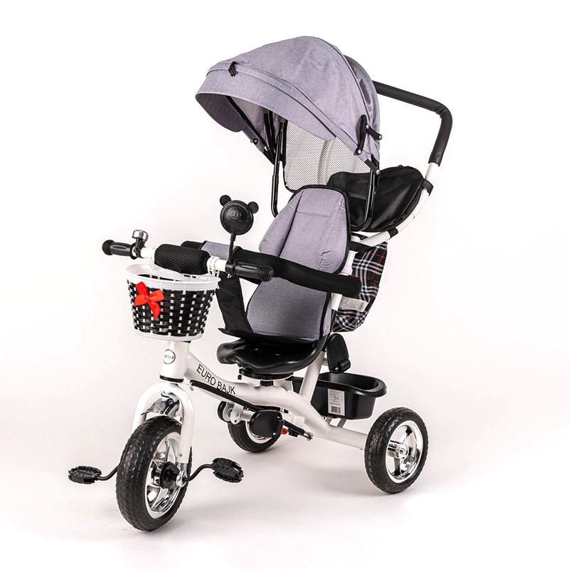EUROBAJK Tricikl za bebe sivi
