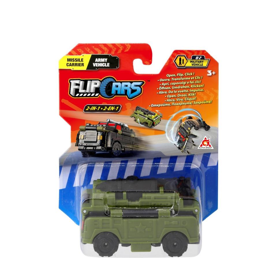 FLIP CARS Automobilčić 2u1 Missile Carrier & Army Vehicle