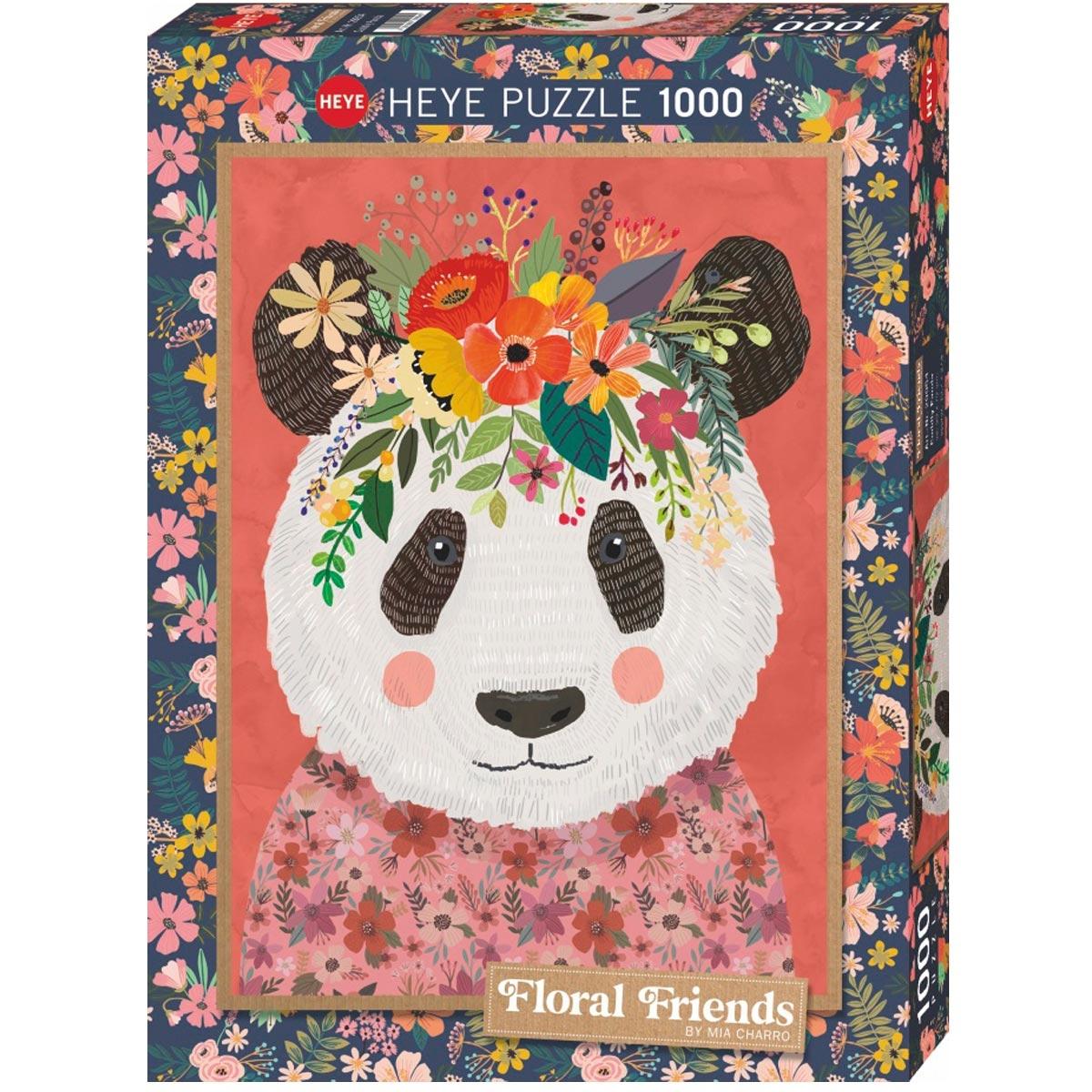 HEYE  Puzzle 1000 delova Floral Friends Cuddly Panda 29954