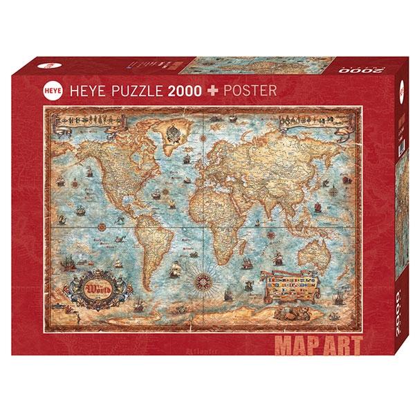 Selected image for HEYE  Puzzle 2000 delova Map Art The World 29845