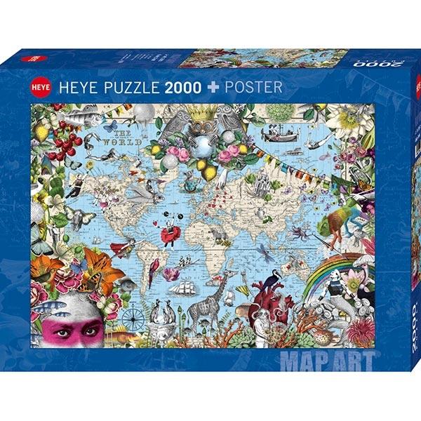 HEYE Puzzle Map Art Taj Otkačeni Svet 2000 delova 29913