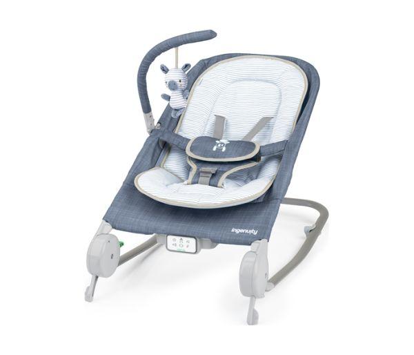 Selected image for Ingenuity Ležaljka-masažno sedište za bebe Happy Belly Chambray, 0-6 meseci, Teget