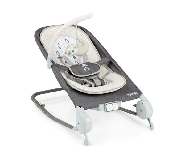 Ingenuity Ležaljka-masažno sedište za bebe Happy Belly Parker, 0-6 meseci, Sivo-bež