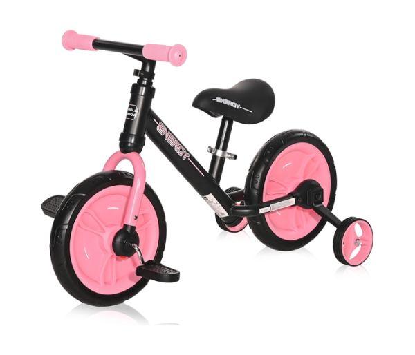 LORELLI Bicikl Balance Bike Energy 2 in 1 crno-roze