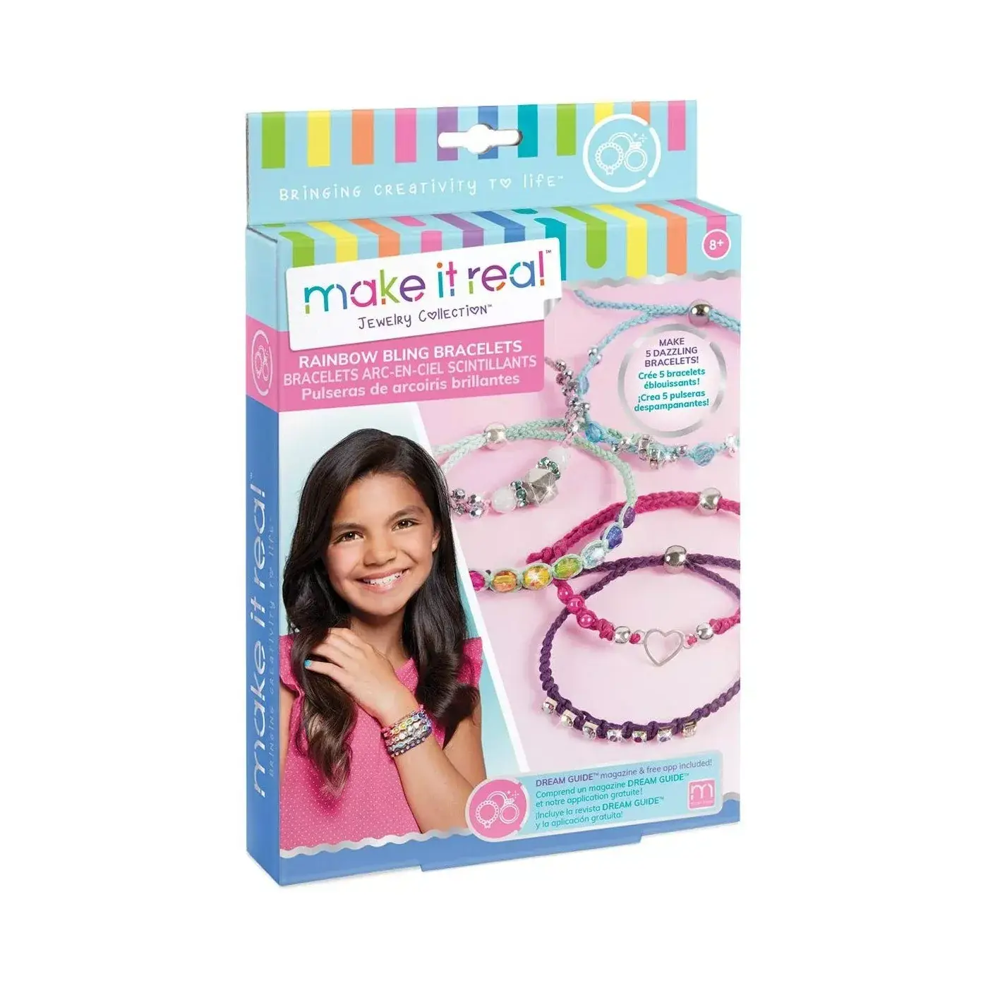 MAKE IT REAL Kreativni set za pravljenje narukvica za devojčice Jewelry Collection Rainbow Bling