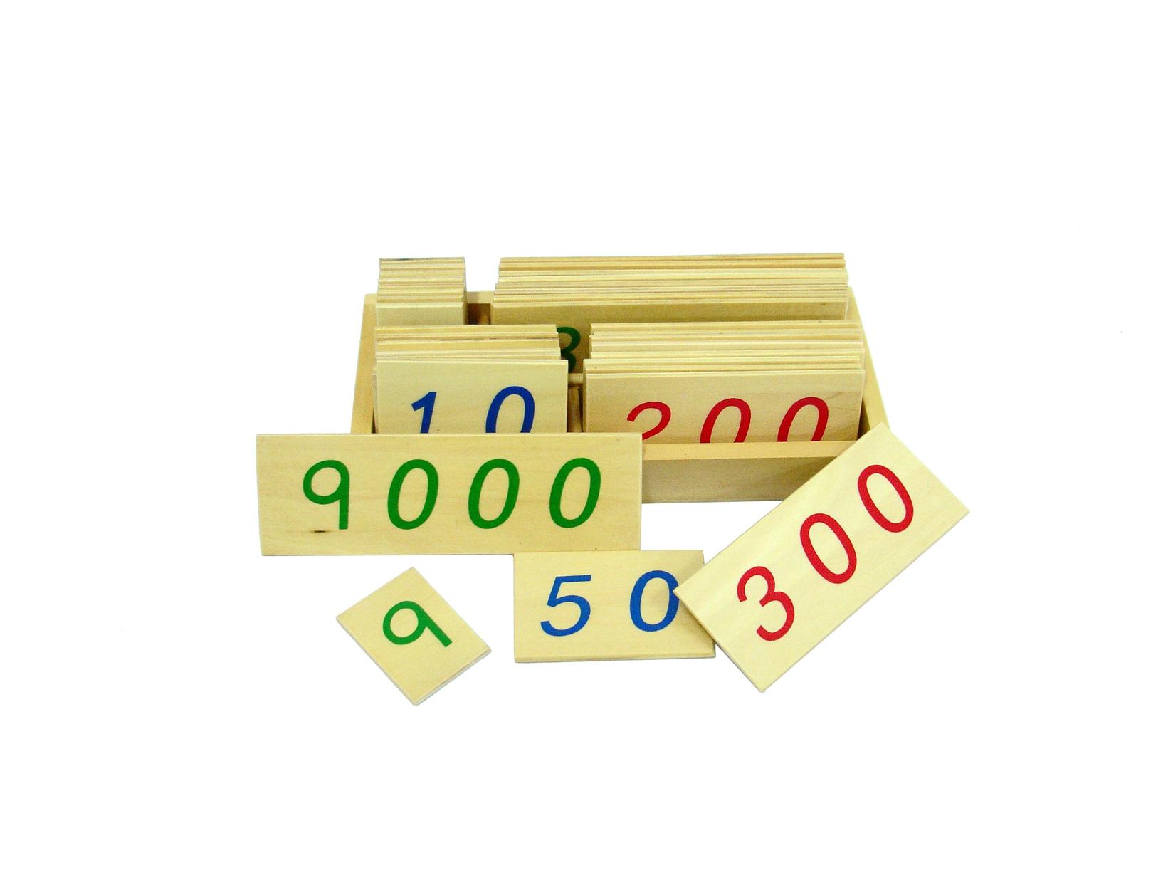 Selected image for MONTESSORI Drvene numeričke pločice 1-9000 manje sa kutijom HTM0130