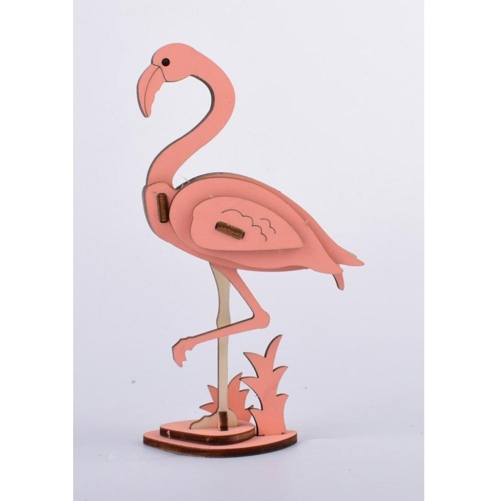 ČAROLIJASHOP 3D Drvena slagalica – Flamingo