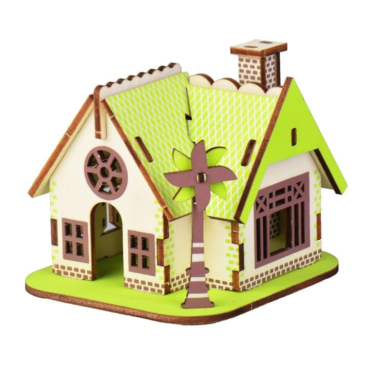 ČAROLIJASHOP 3D Drvena slagalica – Zelena kućica