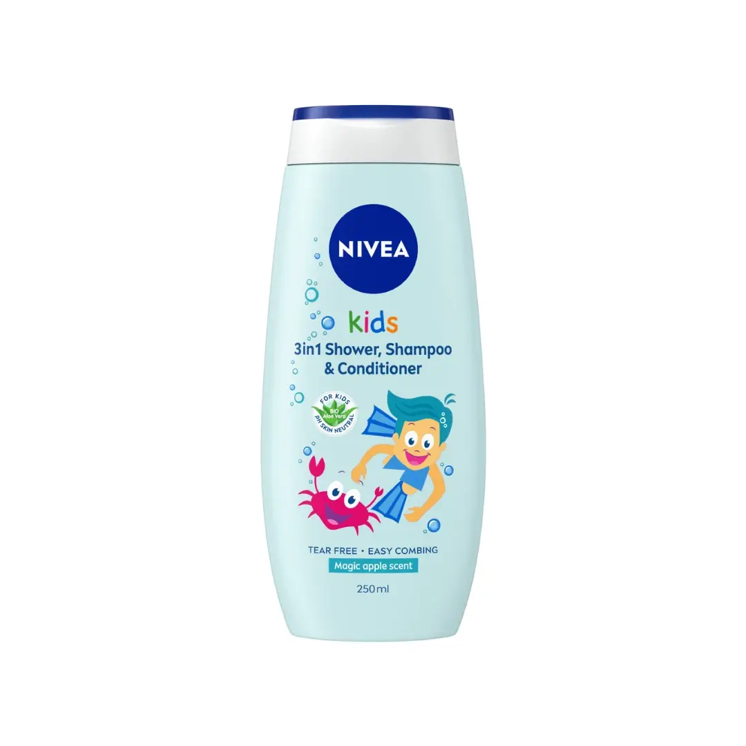 NIVEA KIDS Gel za tuširanje, šampon i balzam 3u1 250 ml