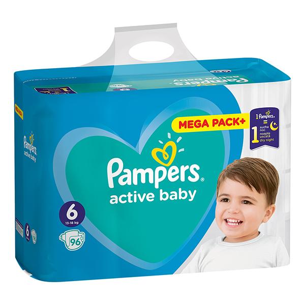 Pampers Active Baby Pelene, Mega Box, Veličina 6, Large, 96 komada