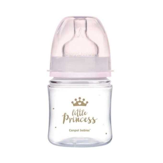 CANPOL BABIES Flašica za bebe Wide Neck Easy pp Royal Baby 35/233 120 ml roze