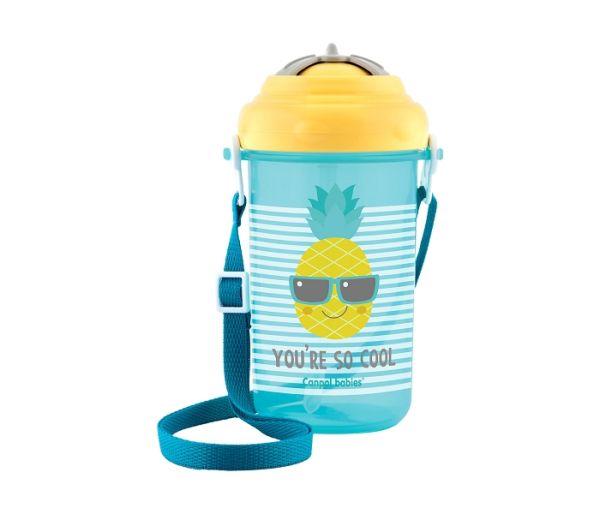 CANPOL Bebi čašica sa slamičicom "So cool" 400ml tirkizno-žuta