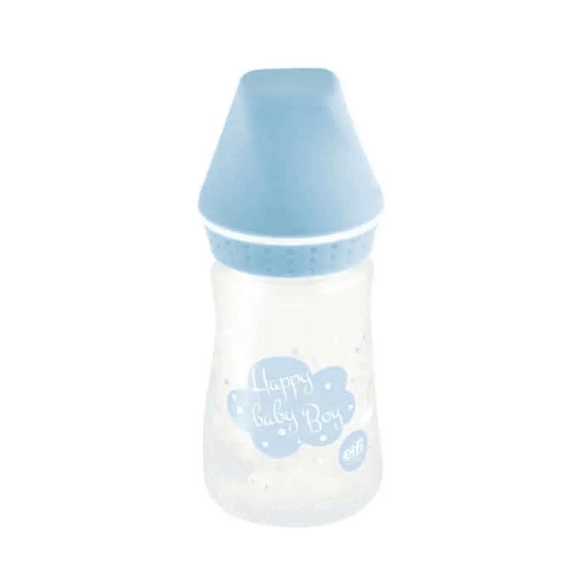 ELFI Plastična flašica sa silikonskom cuclom SWEET BABY 125 ml plava