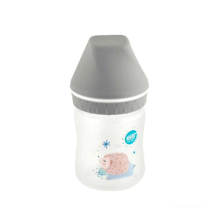 ELFI Plastična flašica sa širokim otvorom Uspavana Šuma 125 ml siva