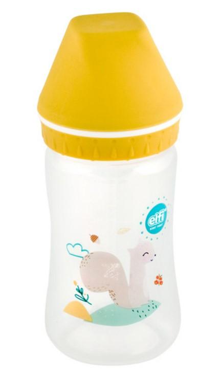 ELFI Plastična flašica sa širokim otvorom Uspavana šuma 250 ml žuta