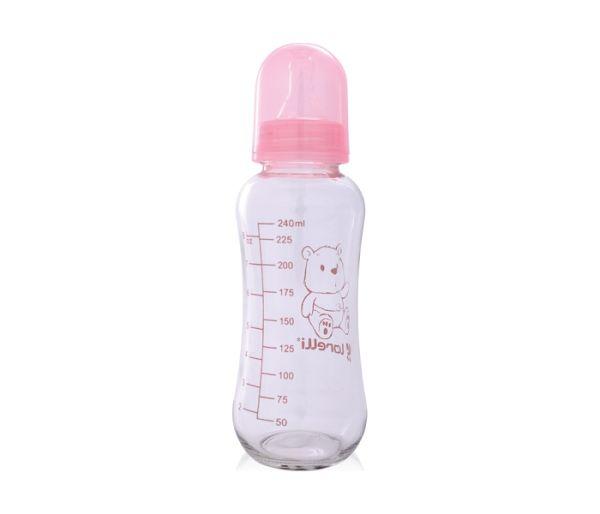 LORELLI Staklena flašica za bebe 240 ml roze