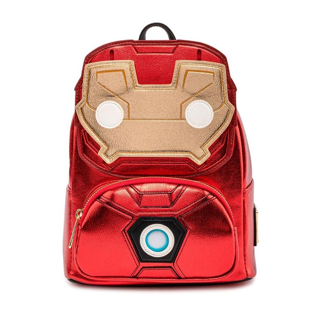 LOUNGEFLY Dečiji ranac Marvel Ironman Light-up Mini Backpack crveni