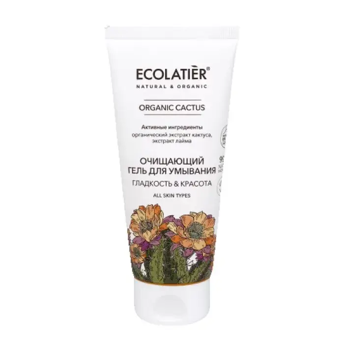 ECOLATIER Green Face Gel za čišćenje lica sa organskim kaktusom i vitaminom C protiv starenja kože ORGANIC CACTUS 100 ml
