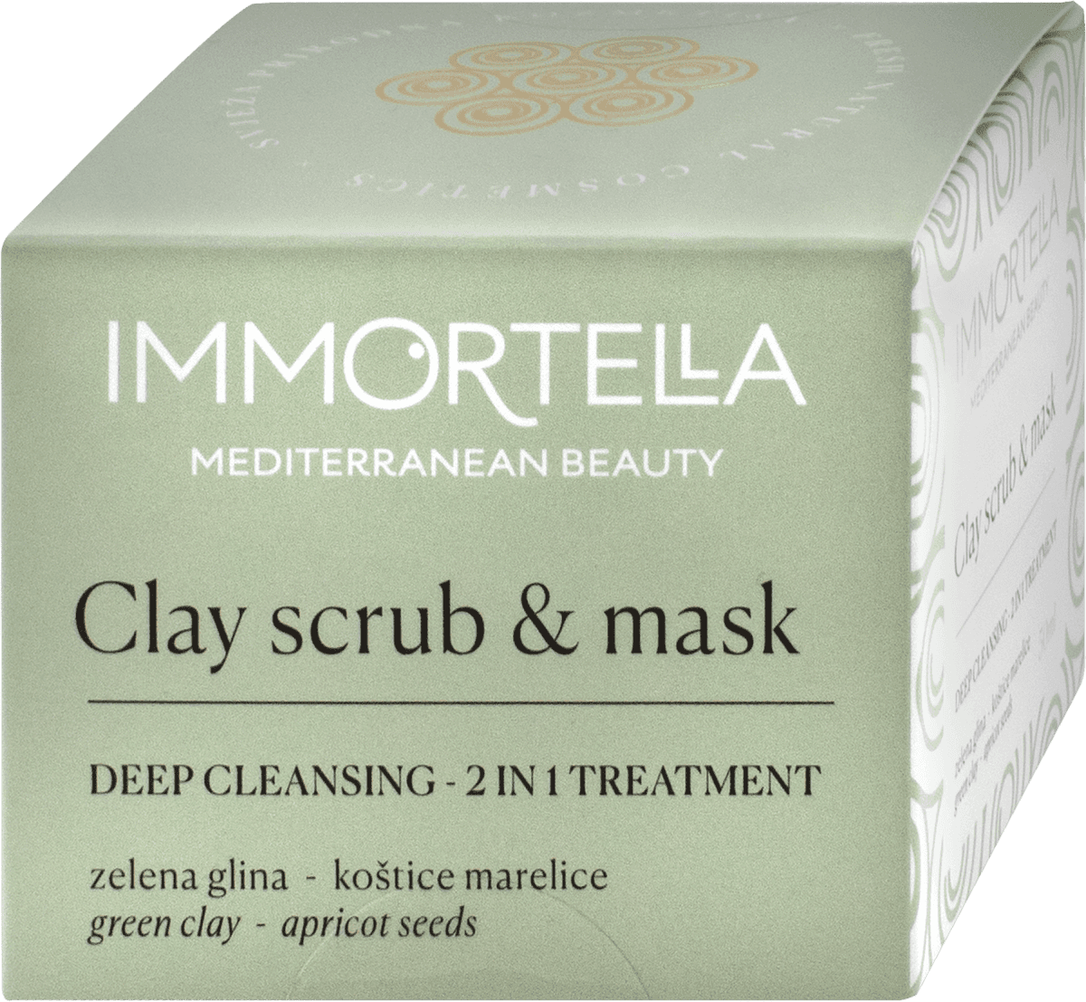 IMMORTELLA Clay&Scrub mask Piling i maska za lice 2u1, 50ml