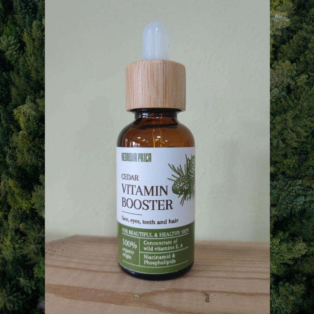 KEDROVA PRIČA Vitaminski buster za lice KEDAR vitamini E i A, Niacinamid, Fosfolipidi Organic 30 ml