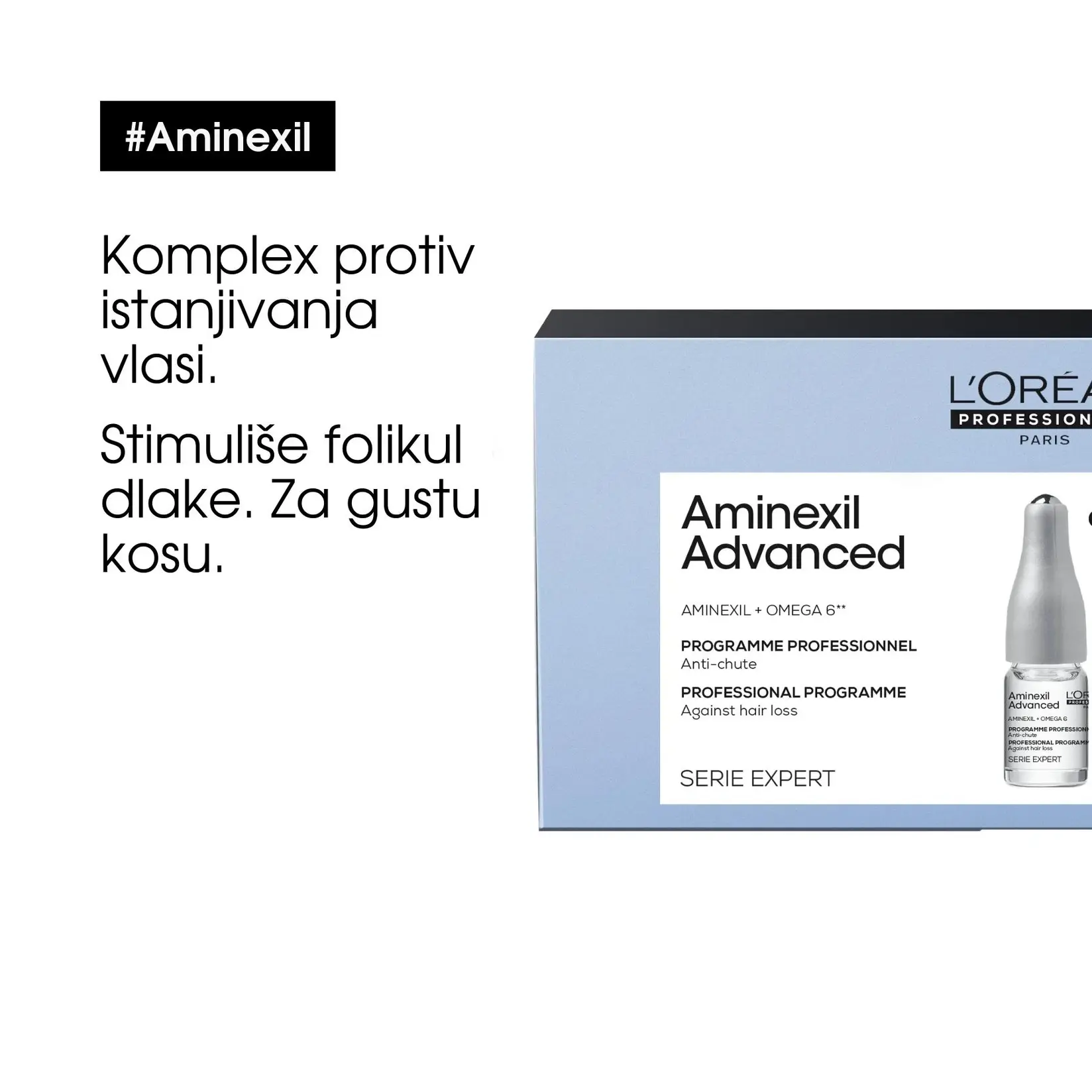 Selected image for L'ORÉAL PROFESSIONNEL Ampule za kosu Aminexil Advanced 42x6 ml