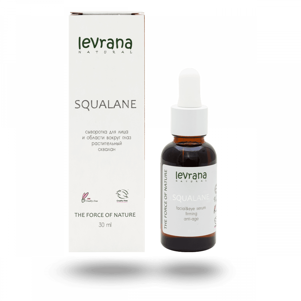 LEVRANA Serum za lice 100% prirodni biljni SKVALAN Organic certified 30 ml