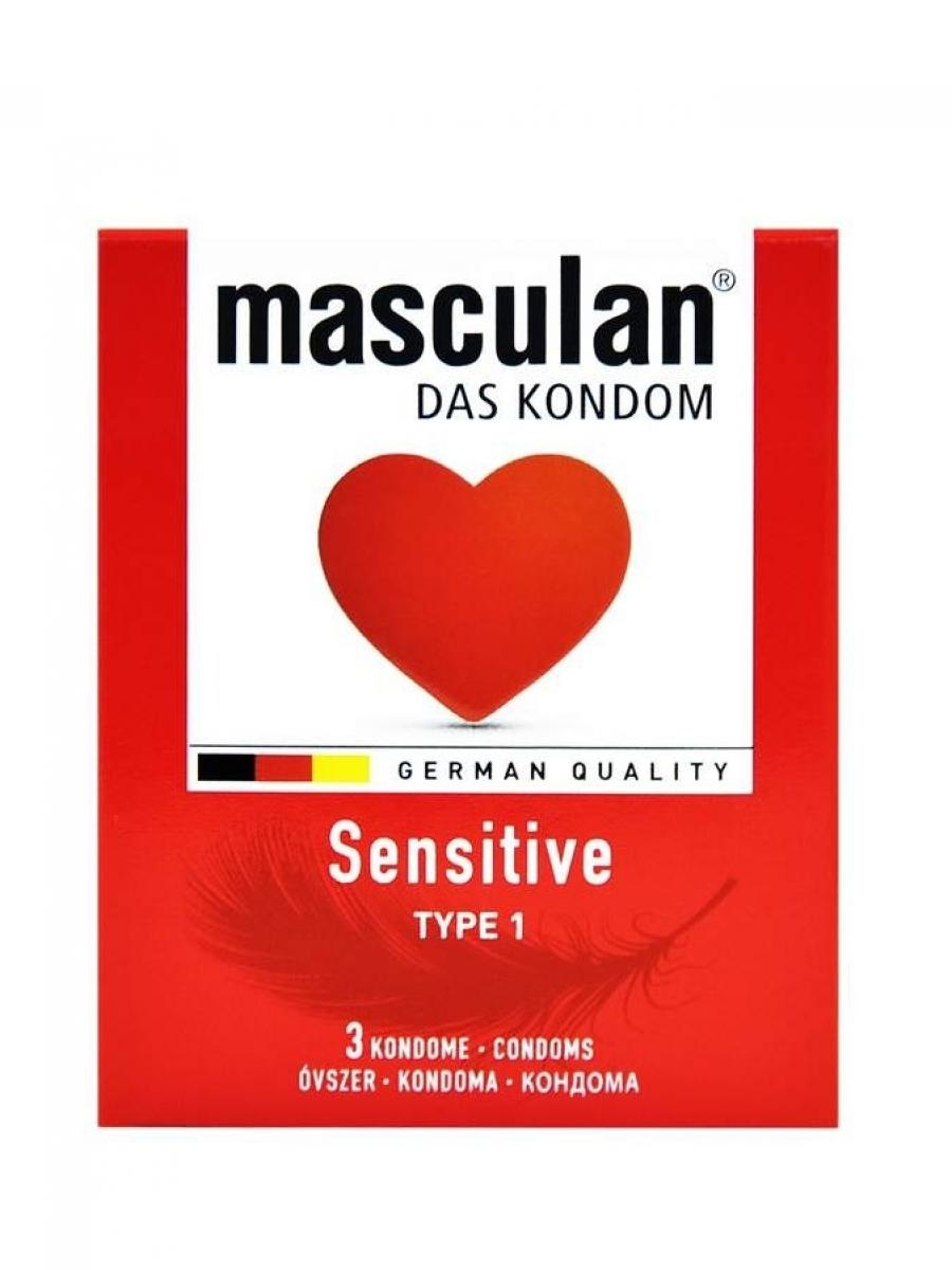 Selected image for masculan Sensitive Type 1 Kondomi, 3 komada