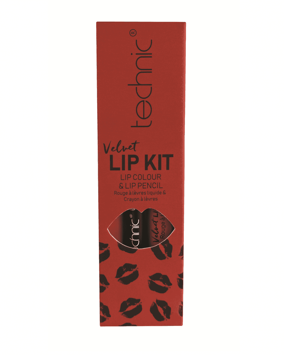 TECHNIC COSMETICS Sjaj za usne i olovka Velvet Lip Kit Vintage Red
