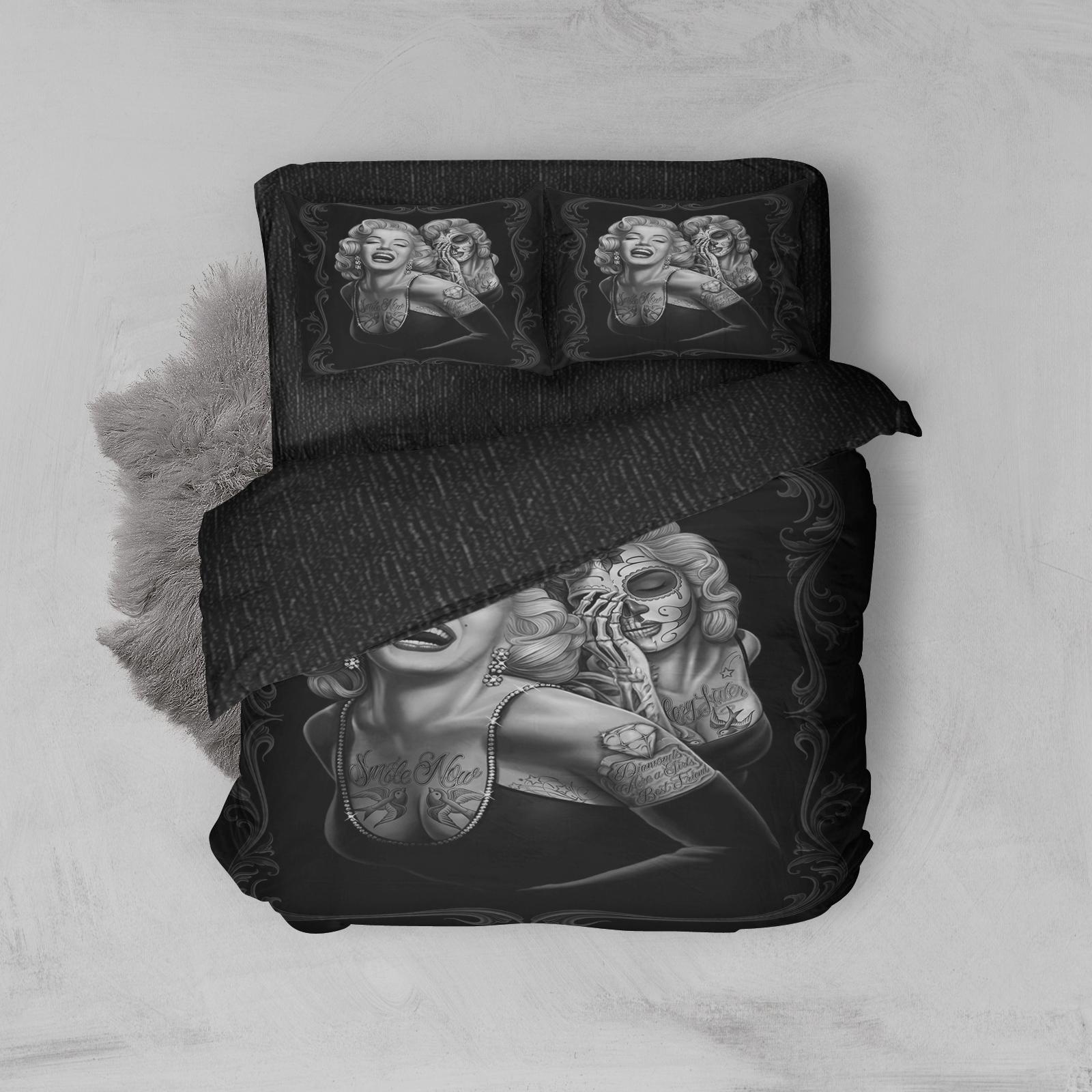 MEY HOME Posteljina Marilyn Monroe 3D 200x220cm crna
