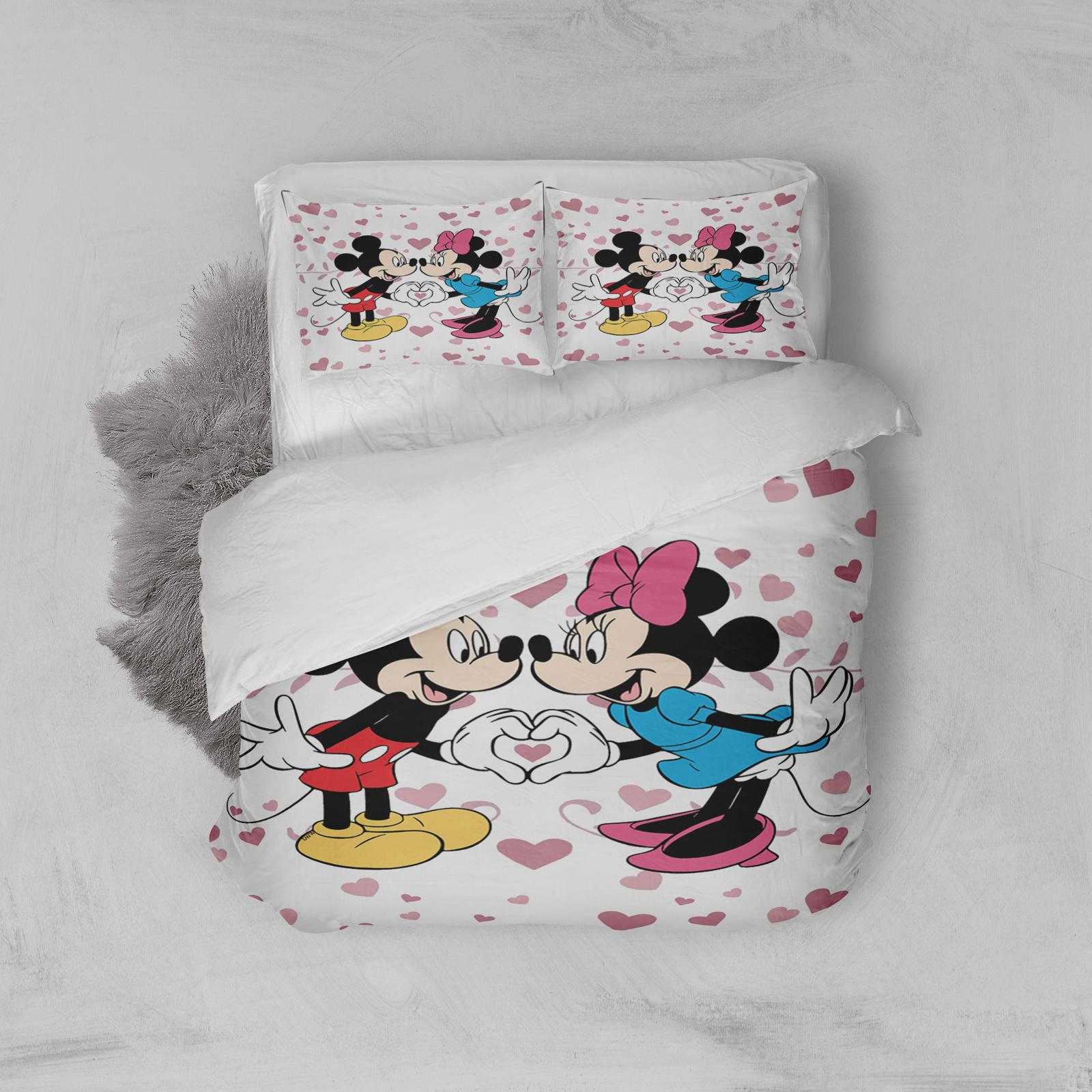 MEY HOME Posteljina Mickey and Minnie 3D 200x220cm bela