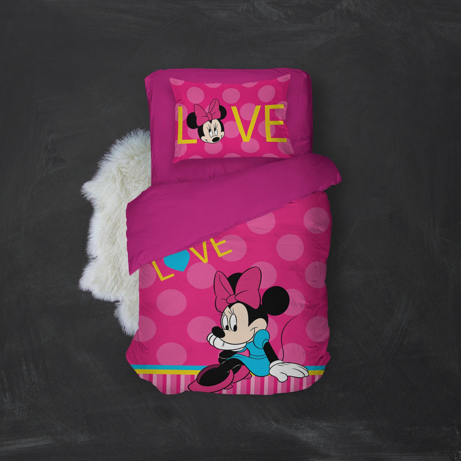 MEY HOME Posteljina Minnie Mouse Love 3D 160x220cm ciklama