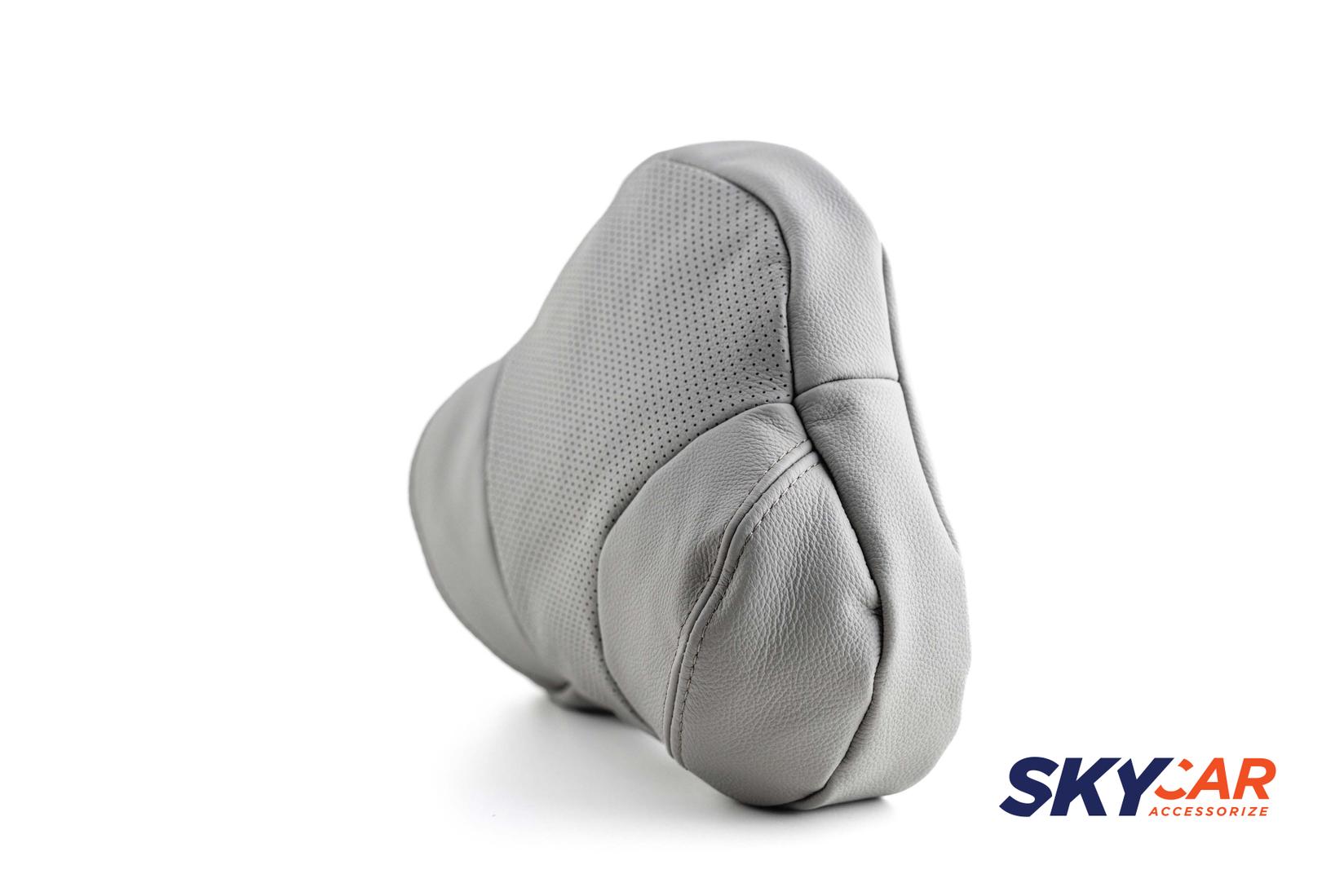 Selected image for SKYCAR Jastuk za automobil od prirodne kože sivi
